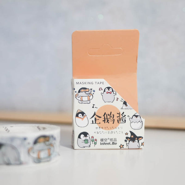 Fred the 2024 Penguin Washi Tape | Cute Stationary | Japanese Washi Tape | Penguin Planner Tape