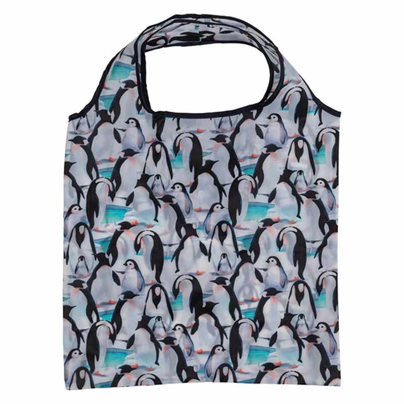 Illustrated Penguin Print Foldable Shopper Tote Bag by Nature Planet ...