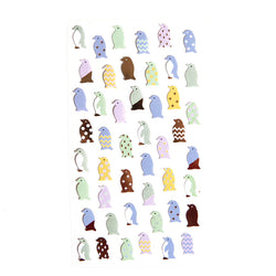 Penguin Sticker Sheet w. Pastel & Gold Penguin Stickers by Copain Copine
