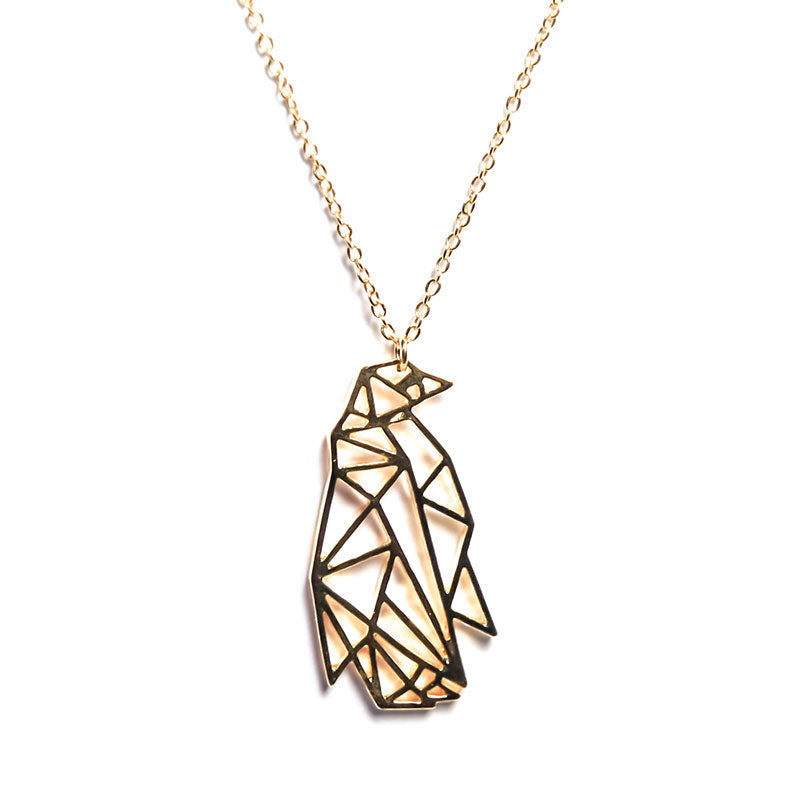 HANFLY Geometric Penguin Necklace - 18k Rose Gold Plated, 16.5+1.5 Inch Chain - View #4