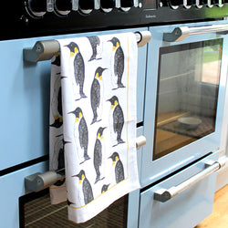 'Penguin Party' Penguin Tea Towel by Martha & Hepsie