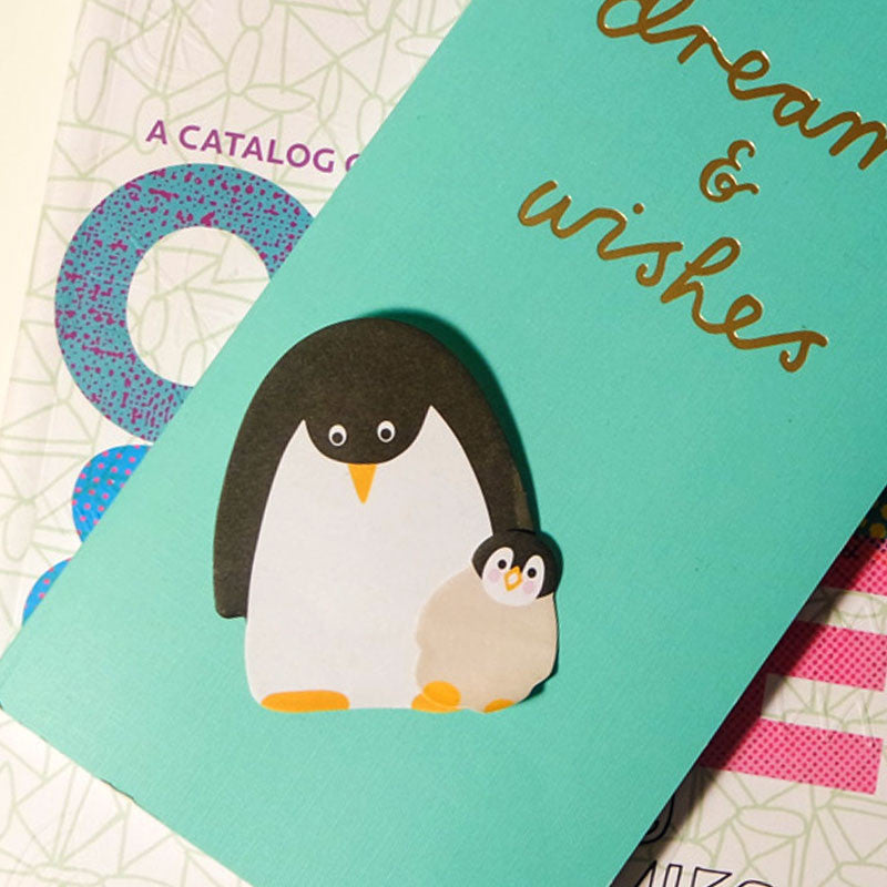 Penguin and Chick Index Tabs & Sticky Note Pad - The Penguin Patrol