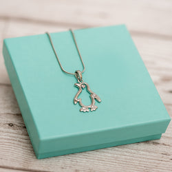 Silver Penguin Necklace with Gems by Nature Planet