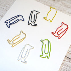 Penguin Paper Clips - 10 x Assorted Colours