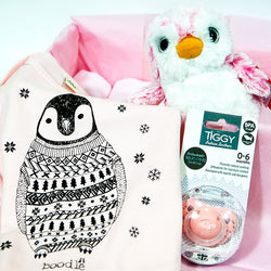 Deluxe Babygrow & Soft Toy Baby Gift Box in Pink