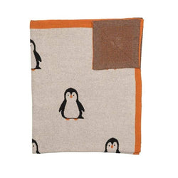 Organic Cotton Penguin Blanket Throw by Nature Planet