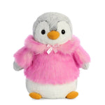 Pom Pom Penguin Pink Coat 16in (40cm) Large Penguin Soft Toy by Aurora