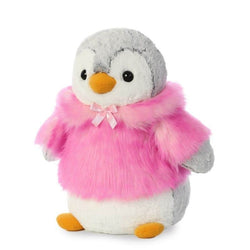 Pom Pom Penguin Pink Coat 16in (40cm) Large Penguin Soft Toy by Aurora