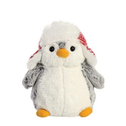 Pom Pom Penguin with Trapper Hat 9" (23cm) Soft Toy Penguin by Aurora