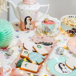 Pink Penguin Cake Serving Tray by Yvonne Ellen